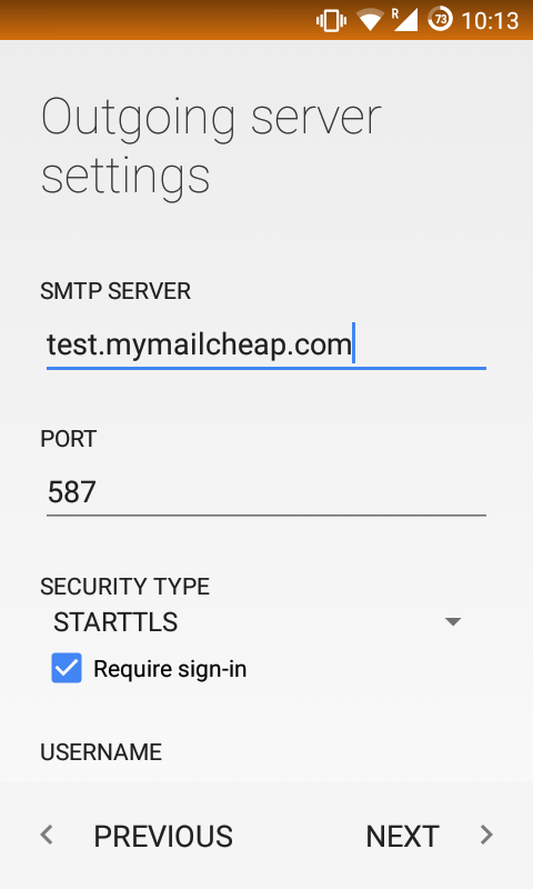 Email for Android setup