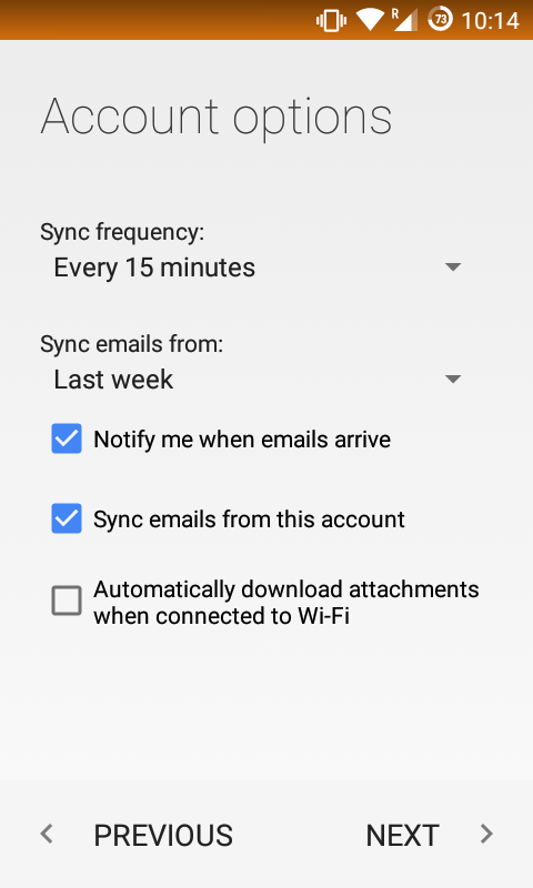 Email for Android setup