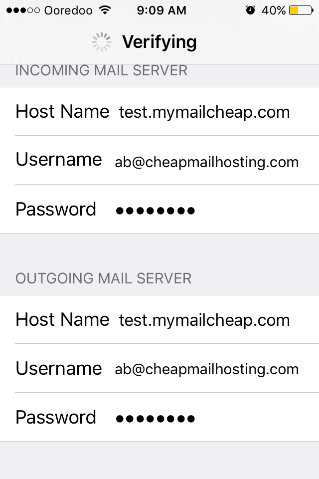 Mail for iOS setup