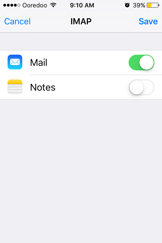 Mail for iOS setup