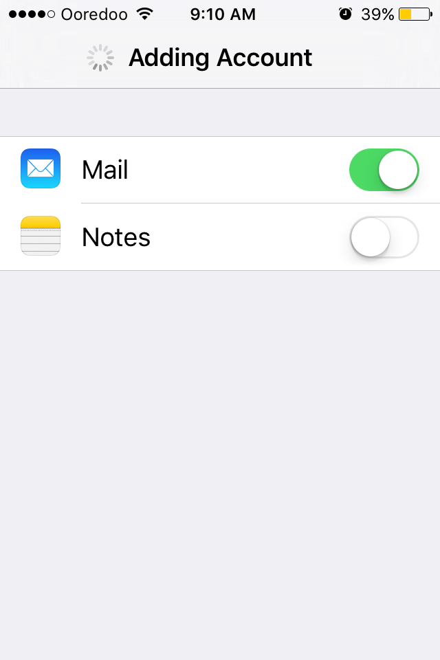 Mail for iOS setup