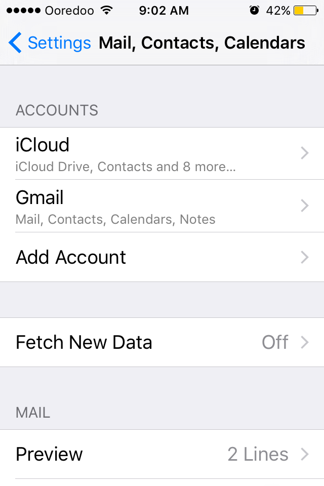 Mail for iOS setup