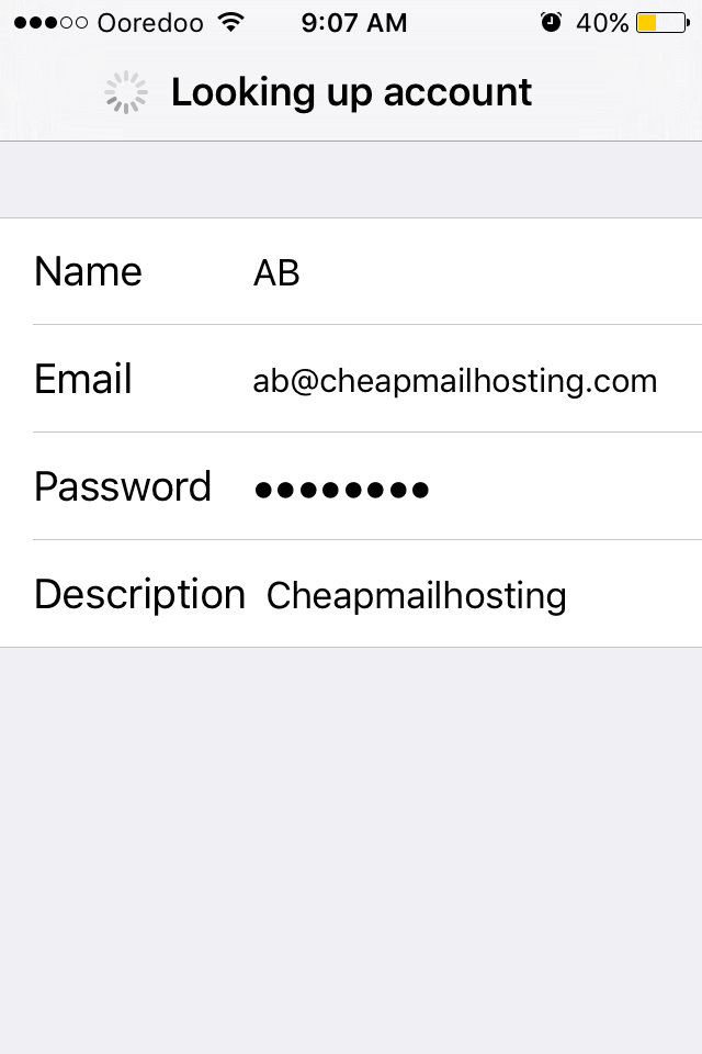 Mail for iOS setup