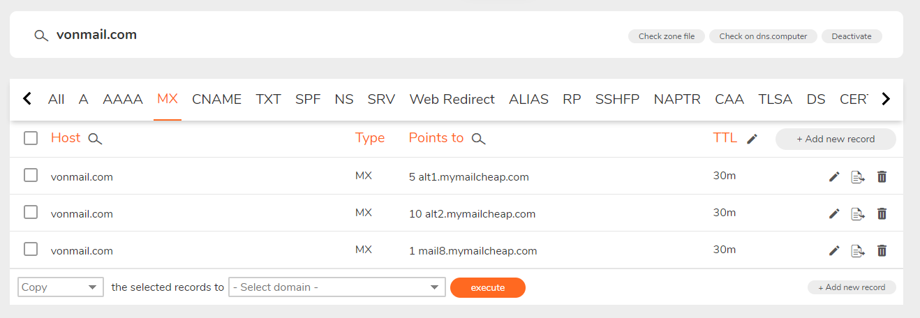 MX records overview