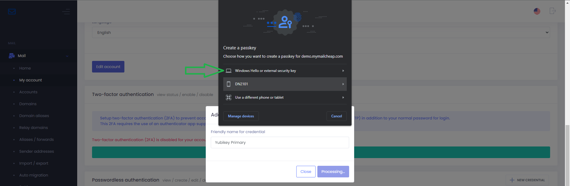 Setup Yubikey step 3